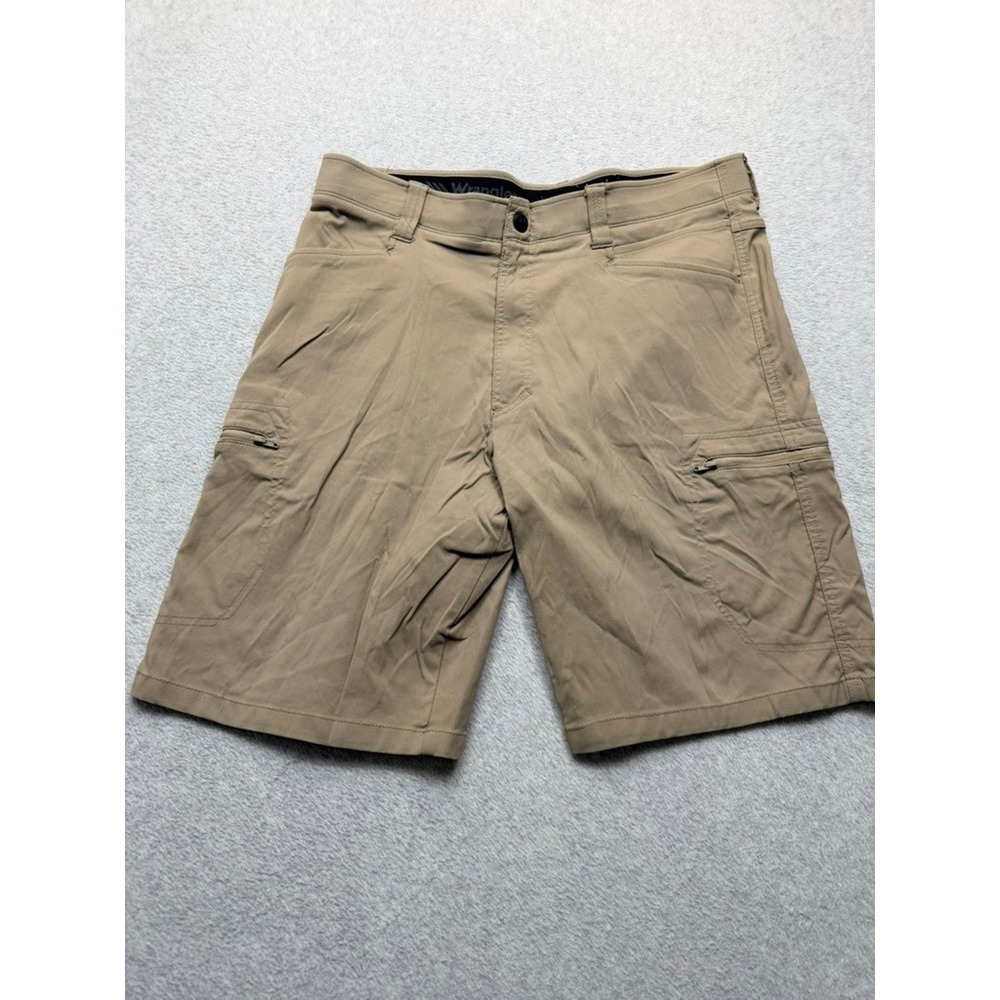 Wrangler Outdoor Series Mens Khaki Stretch Cargo Shorts Size 36 Utility Hiking